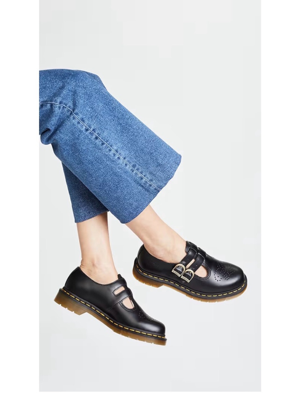 Dr. Martens Black Double-Buckle Mary Jane Flats